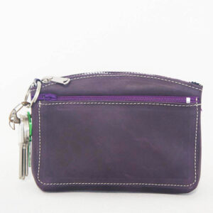 monedero de piel morado