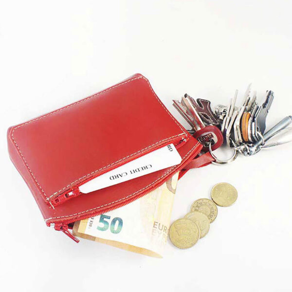Monedero de piel rojo