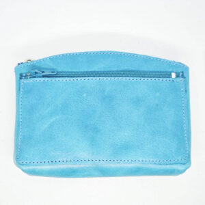 Monedero de piel turquesa