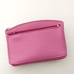 Monedero de piel rosa