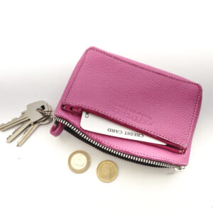 Monedero de piel rosa