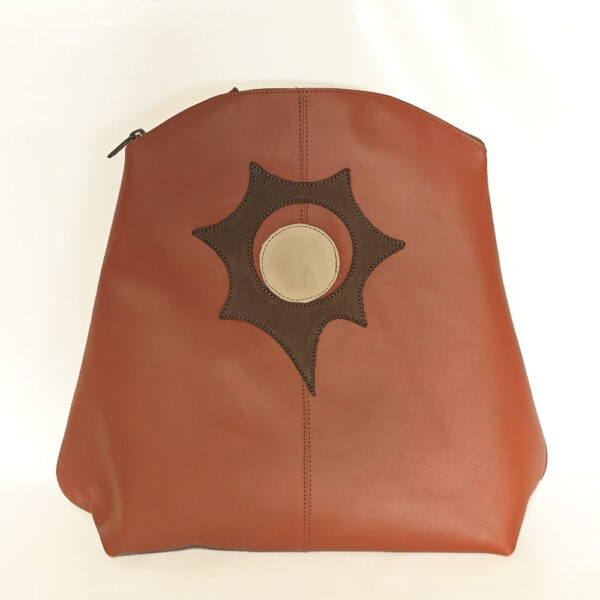 Mochila de piel color teja