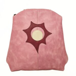 Mochila de piel rosa