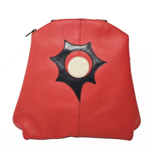 Tienda online de artículos hechos a mano en cuero y piel. Artesanos del cuero. Mochila de cuero con Eclipse IMG 20260626 094300 Mochila de piel roja