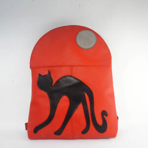 Mochila roja de piel