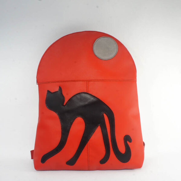 Mochila roja de piel