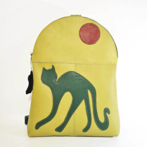 Mochila de piel verde pistacho