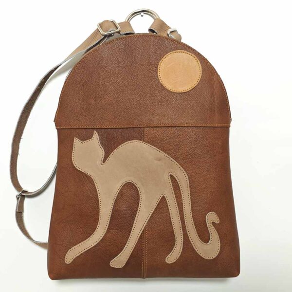 Mochila de piel camel