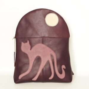 Mochila de piel granate