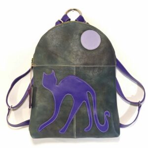 Mochila de piel aguamarina