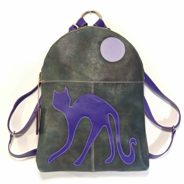 Mochila de piel aguamarina
