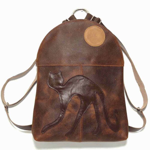 Mochila de piel marrón