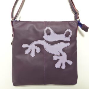 Bolso bandolera morado de piel
