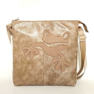 Bolso de piel beige