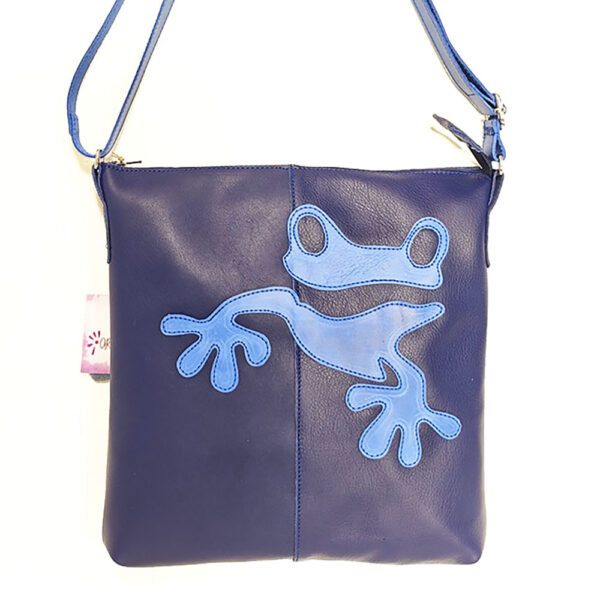 Bolso bandolera de piel azul marino