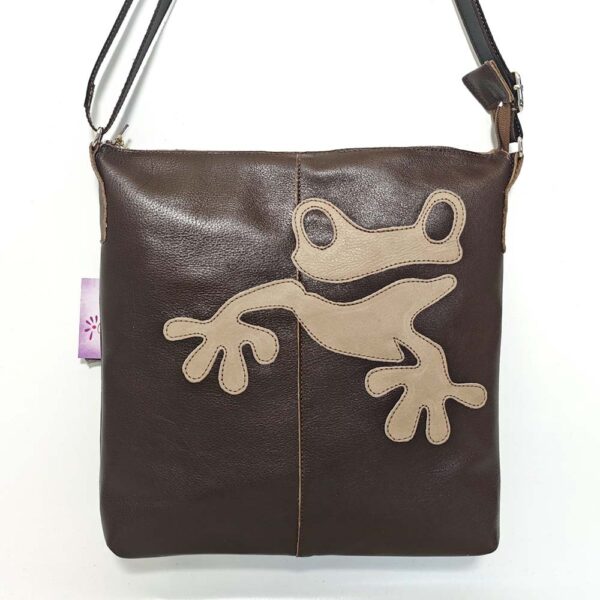 Bolso bandolera de piel marrón