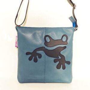 Bolso bandolera de piel azul