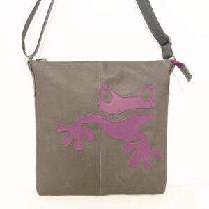 Bolso de piel gris