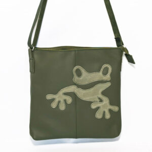 Bolso bandolera de piel verde oliva