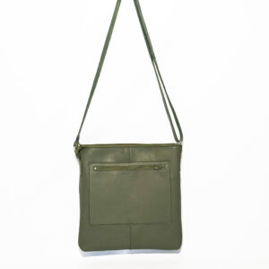Bolso bandolera de piel verde oliva