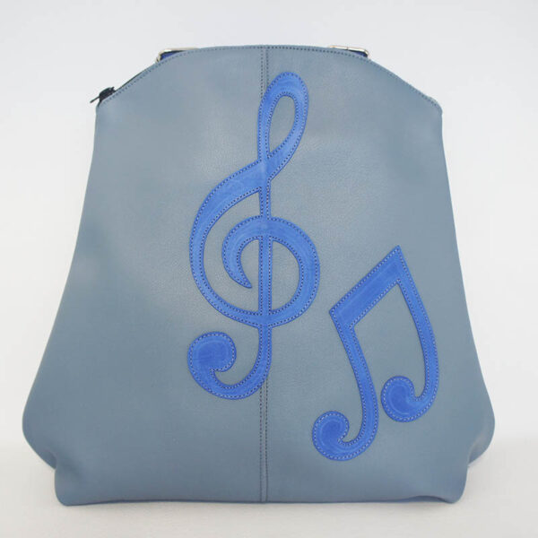 Mochila de piel azul claro