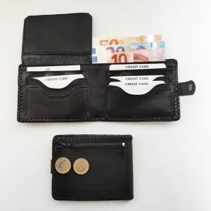 cartera monedero piel negra