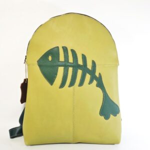 Mochila de piel verde pistacho