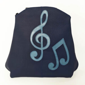 Mochila de piel azul marino