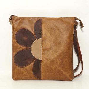 Bolso bandolera de piel camel