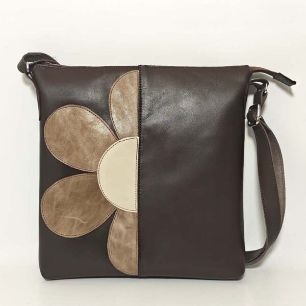 Bolso bandolera de piel marrón
