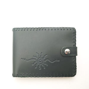 Cartera billetero de piel verde