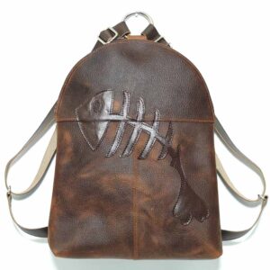 Mochila de piel marrón