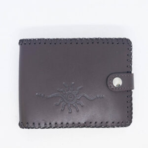 Cartera billetero de piel marrón oscuro