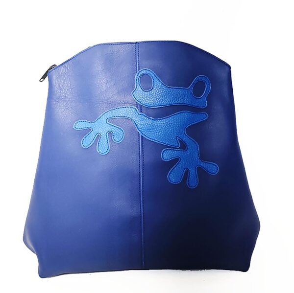 Mochila de piel azul