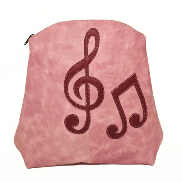 Tienda online de artículos hechos a mano en cuero y piel. Artesanos del cuero. Mochila Músic de cuero IMG 20260625 080425 Mochila de piel rosa