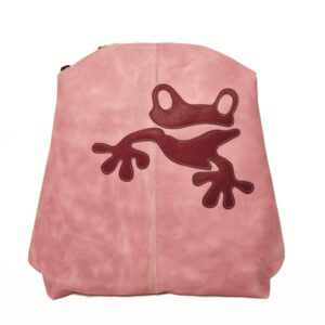 Mochila de piel rosa