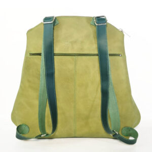 Mochila de cuero verde claro