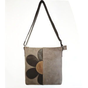 Bolso de piel marrón taupe