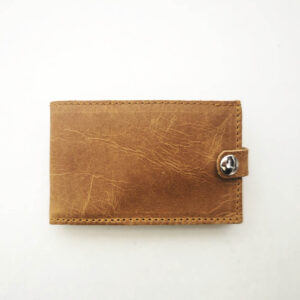 Mini billetero de piel camel
