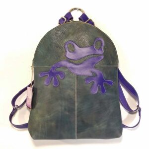 Mochila de piel aguamarina