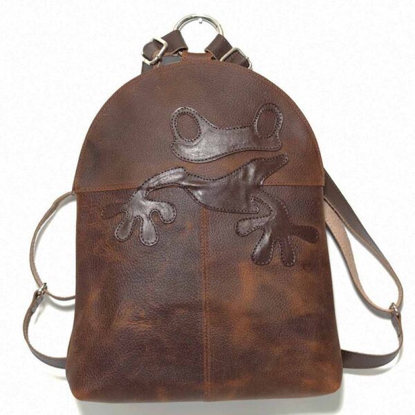 Mochila de piel marrón