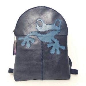 Mochila de piel azul