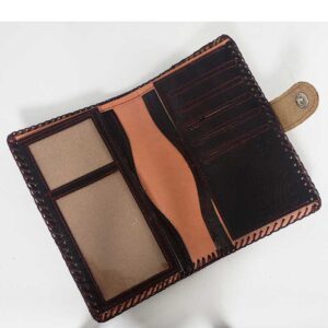 Cartera billetera de piel vino
