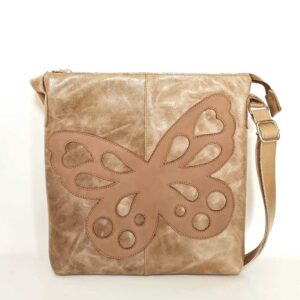 Bolso de piel beige