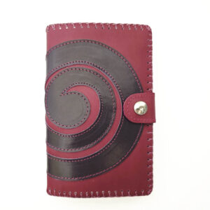 Cartera billetero con monedero de piel magenta