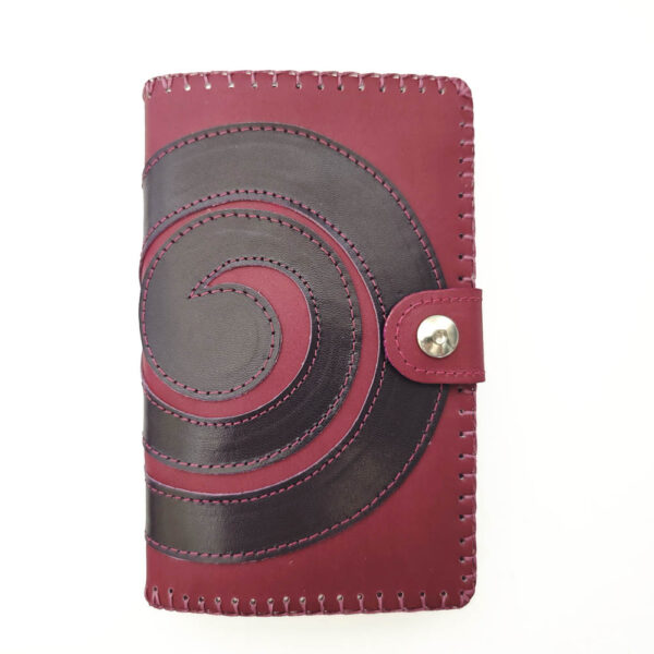 Cartera billetero con monedero de piel magenta