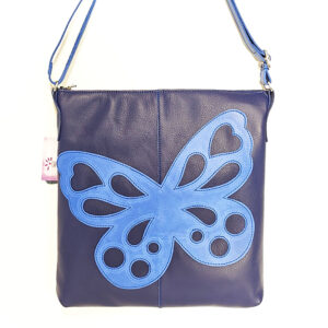 Bolso bandolera de piel azul marino