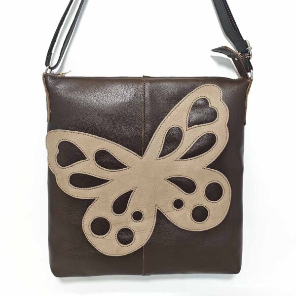 Bolso bandolera de piel marrón