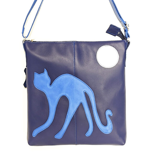 Bolso bandolera de piel azul marino