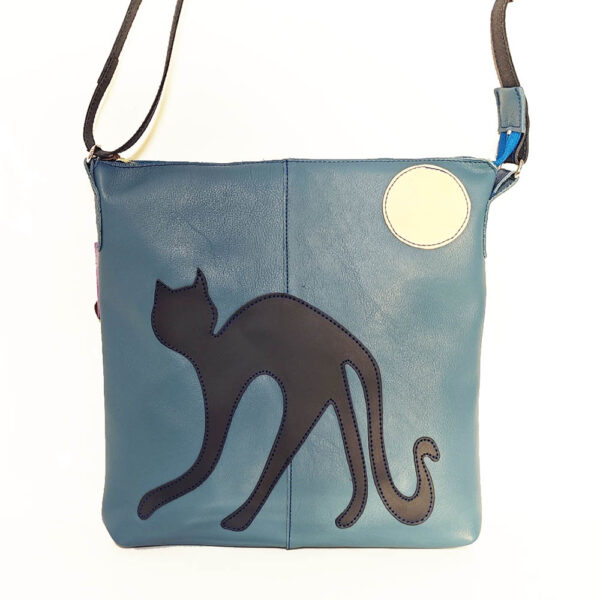 Bolso bandolera de piel azul